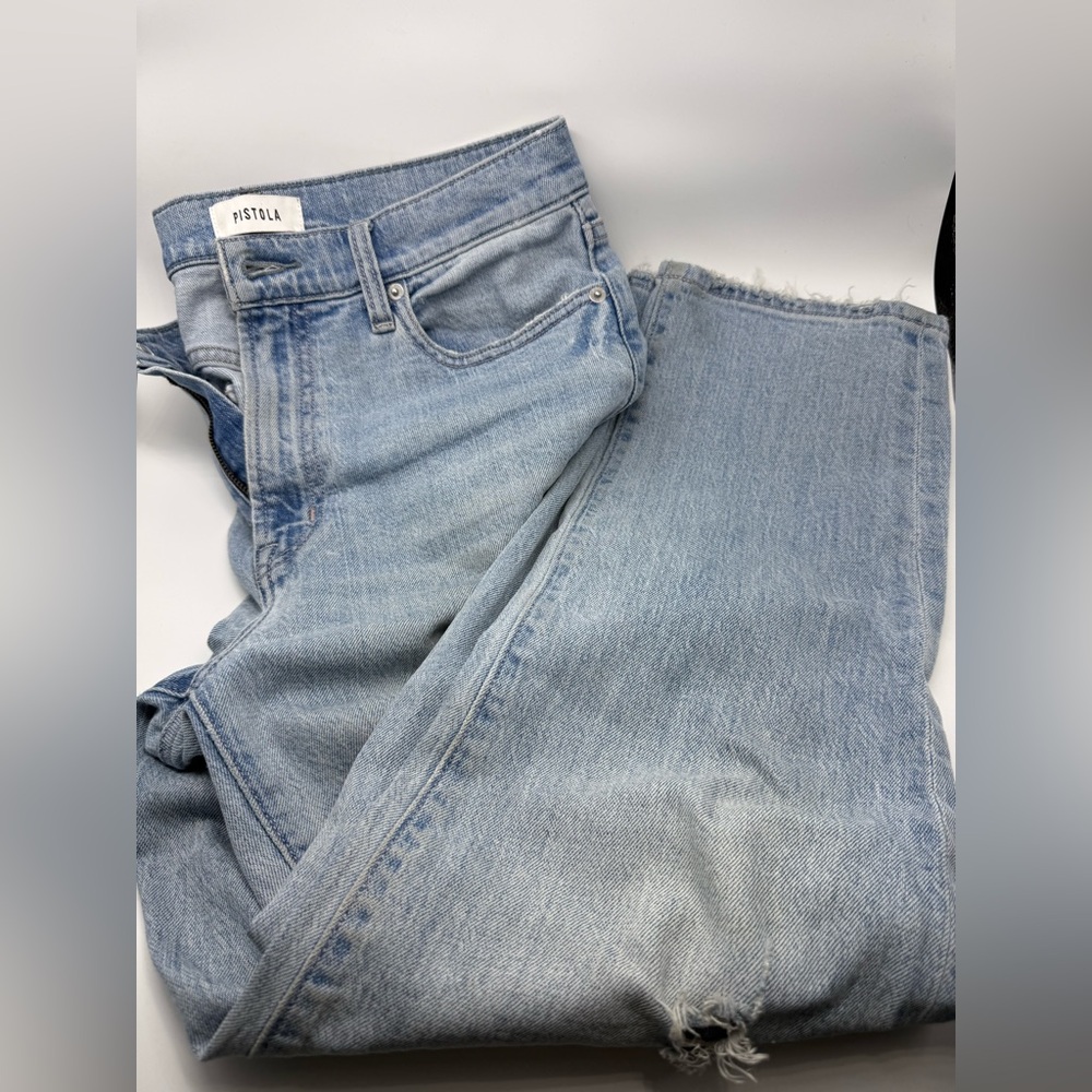 Pistola high waisted straight jeans - vintage - lightly distressed women’s 27